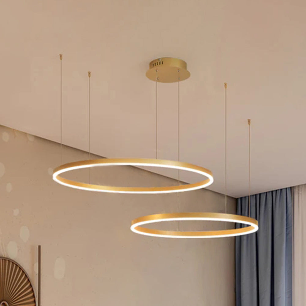 Zorin Suspension Anneau Moderne Métal Noir/Doré/Café Salon-Cielum