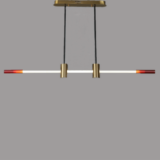 Ray Suspension Linéaire Moderne, Metal/Acrylique, Rouge/Marron, Chambre