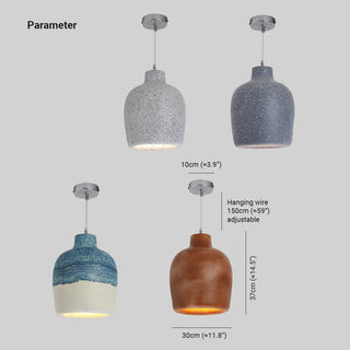 Avi Suspension Pot Retro, Résine/Acrylique, Gris/Blanc, Salon
