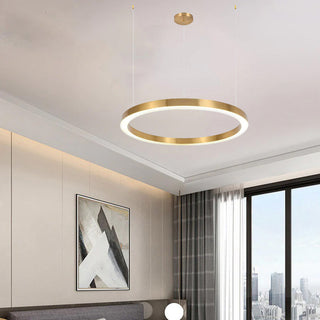 Arisha Suspension Anneau Moderne, Métal/Acrylique, Dorée, Salon