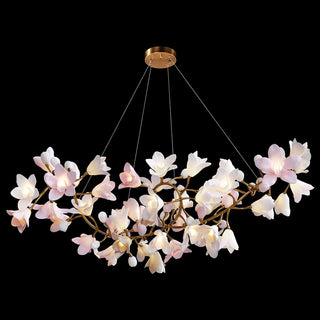 Lustra Lustre Laiton Céramique Floraison