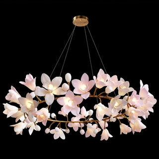 Lustra Lustre Laiton Céramique Floraison