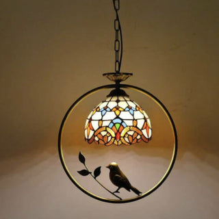 Tiffany Cottage Suspension Métal Verre Chambre À Coucher