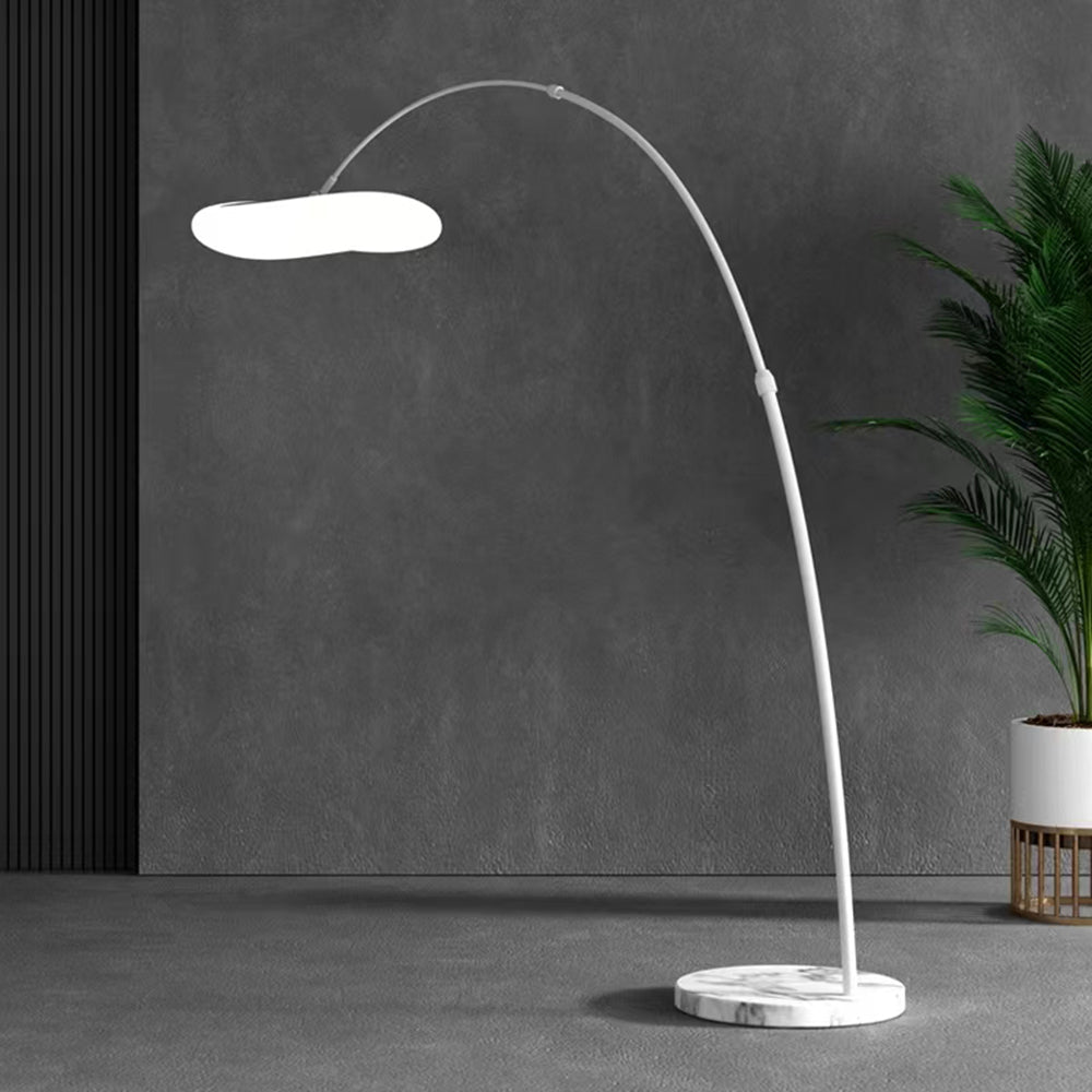 Aria Design Lampadaire Arc Simple Métal Blanc/Noir Salon