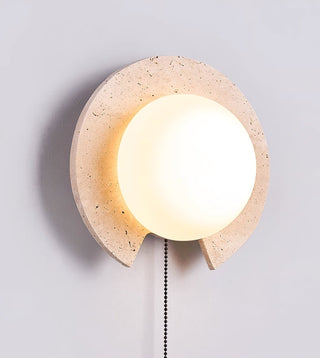 Zamaryra Demi-Circulaire Travertin Luminaire Mural