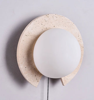 Zamaryra Demi-Circulaire Travertin Luminaire Mural