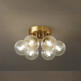 Valentina Plafonnier Boule Verre Transparent Vintage, Chambre