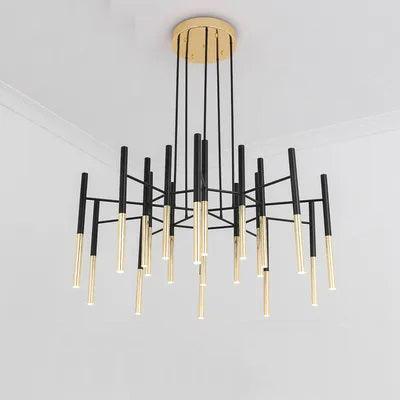 Galeya Lustre Moderne Tiges Noir Or