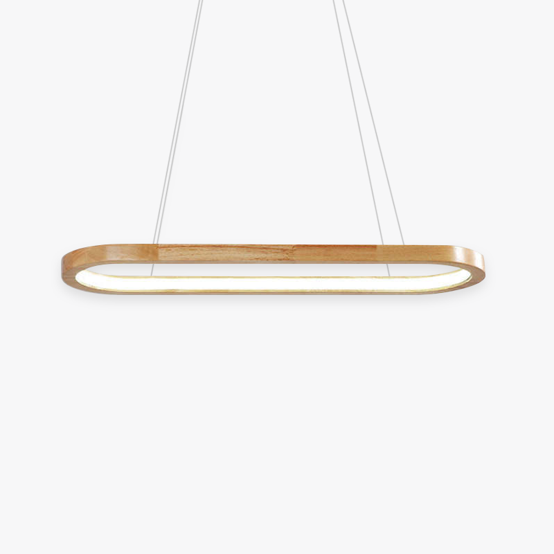 Muto Suspension Ellipse Moderne, Bois/Acrylique, Bois, Salon