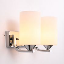 Tiffany Applique Murale Miroir Cylindrique Moderne, Verre/Métal, Noir/Chromé, Salon