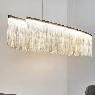 Arisha Suspension Linéaire Luxueux, Acrylique/Metal, Doré/Chrome, Chambre