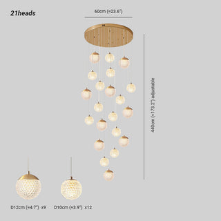 Arisha Luminaires Suspensions Multi/Bulle Moderne Métal/Acrylique Doré Chambre à Coucher
