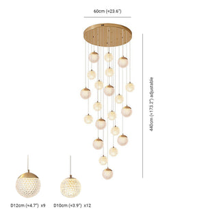 Arisha Luminaires Suspensions Multi/Bulle Moderne Métal/Acrylique Doré Chambre à Coucher