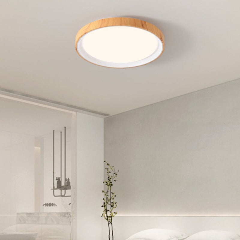 Arisha Moderne LED Plafonnier Blanc Bois Acrylique Salle De Bain