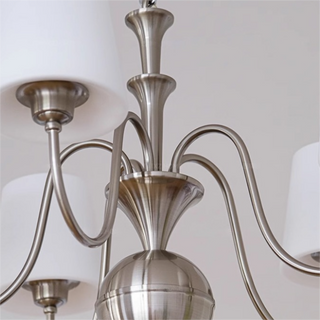 Silva Ancien Métal Verre Lustre Salle d'Étude Chambre à Coucher