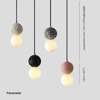 Luoxa Luminaires Suspensions Globe Moderne Pierre/Verre Rose/Gris/Noir/Blanc Salon-Luire