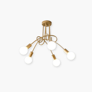 Valentina Lustre Linéaire/Bulle Moderne, Métal, Noir/Blanc/Or, Salon