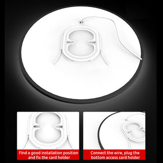 Nexar Plafonnier Rond Moderne. Acrylique/ABS. Blanc/Noir. Salon-Luire