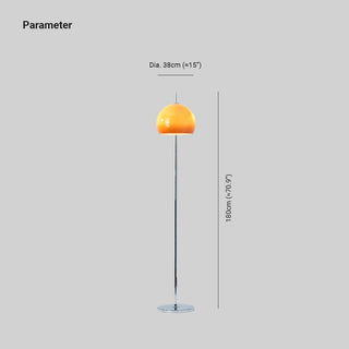 Mira Lampadaire Champignon Moderne, Métal/Verre, Jaune, Salon