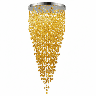 Crystal Stone Chandelier-Neutral Decor