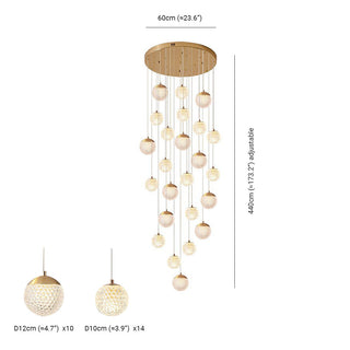 Arisha Luminaires Suspensions Multi/Bulle Moderne Métal/Acrylique Doré Chambre à Coucher