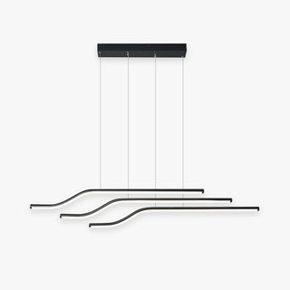 Arisha Lustre Linéaire Minimaliste, Metal/Gel de silice, Noir/Blanc, Chambre