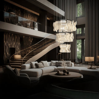 Kristy Moderne Or LED Lustre Métal Acrylique Chambre/Salon