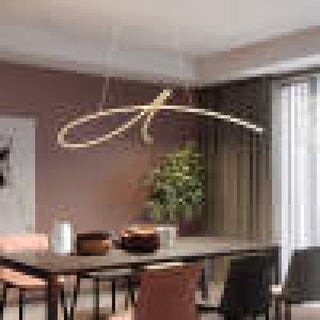 Arisha Suspension Linéaire Simple, Métal, Noir/Or, Salon