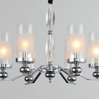 Silva Suspension Cylindre Moderne, Métal/Verre, Chromé, Salon/Salle à Manger
