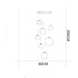 Valentina Luminaires Suspension LED Anneau Simple, Métal, Or, Salon
