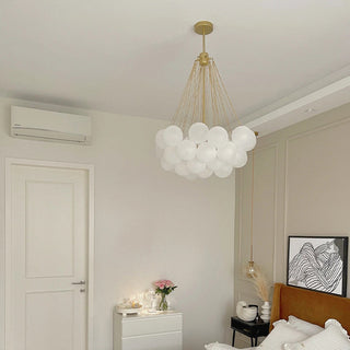 Valentina Lustre Globe Modenre, Fer/Verre, Noir/Blanc, Salon