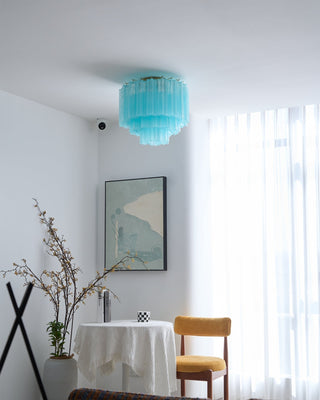 Aurora Plafonnier Blanc Murano Verre Superposé Élégant Moderne