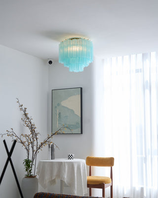 Aurora Plafonnier Blanc Murano Verre Superposé Élégant Moderne