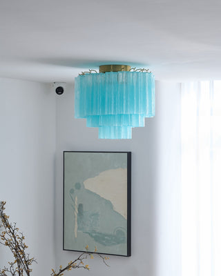 Aurora Plafonnier Blanc Murano Verre Superposé Élégant Moderne