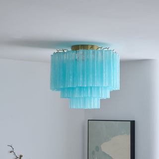 Aurora Plafonnier Blanc Murano Verre Superposé Élégant Moderne