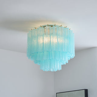 Aurora Plafonnier Blanc Murano Verre Superposé Élégant Moderne