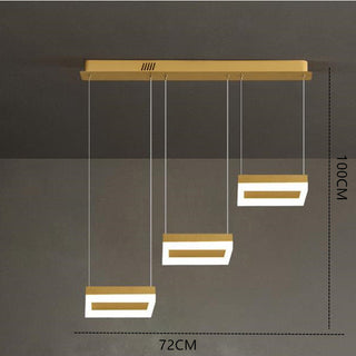 Arisha Suspension Rectangulaire Moderne, Metal/Acrylique, Or, Bureau