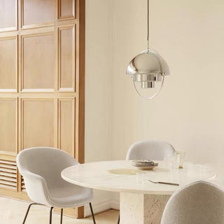 Arisha Luminaires Suspension LED Anneau Rétro Métal Chrome/Or Salon