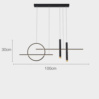 Arisha Suspension Linéaire Moderne, Métal/Acrylique, Noir/Or, Bar/Restaurant