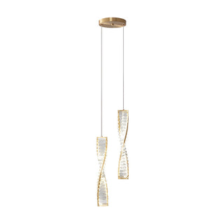 Kristy Suspension Carrée Moderne, Métal/Cristal, Noir/Or, Chambre à Coucher/Bar