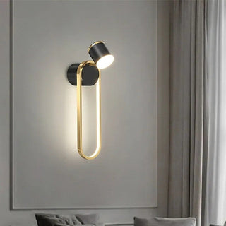 Ray Applique Murale Cylindre Etoile Moderne, Métal, Noir/Or, Chambre