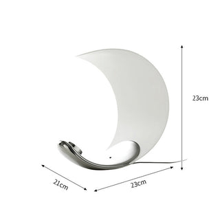 Aria Lampe de Table Lune Moderne, Métal/Acrylique, Blanc, Salon