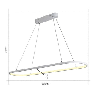 Arisha Suspension Ovale Moderne, Métal/Gel de Silice, Blanc/Noir/Or, Bar