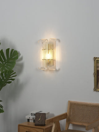 Dara Luxurious Applique Murale en Verre Champagne Texturé Élégant