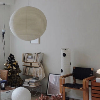Ritta Japonais Sphérique Papier Métal Suspension Salon