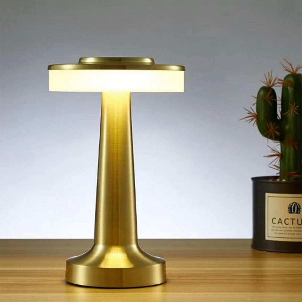 Mira Lampe de Table Champignon Moderne LED Métal/Acrylique Doré/Argent/Rose Rouge Salon