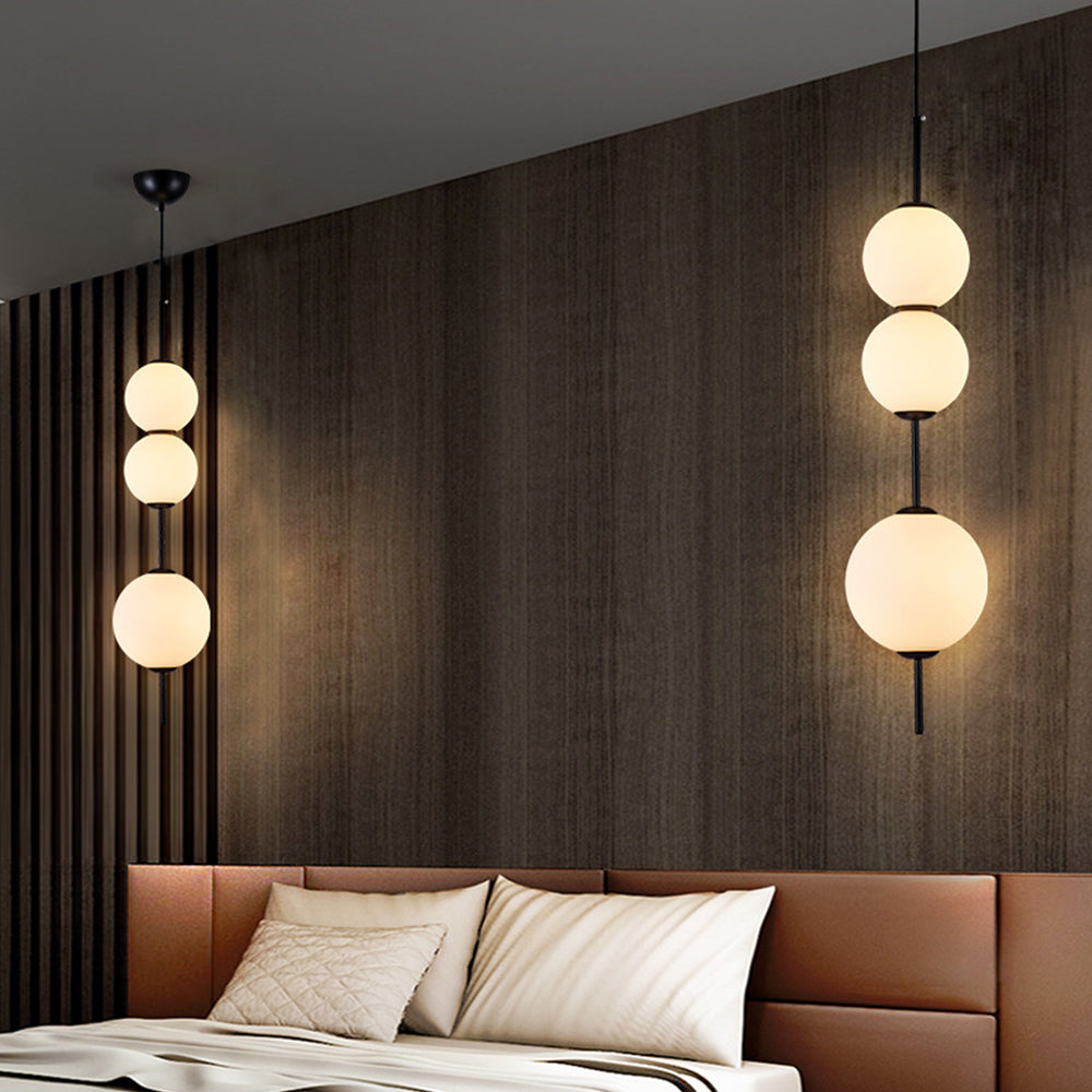 Valentina Luminaires Suspensions Bulle Moderne Simple Métal/Verre Noir Salon/Chambre à Coucher