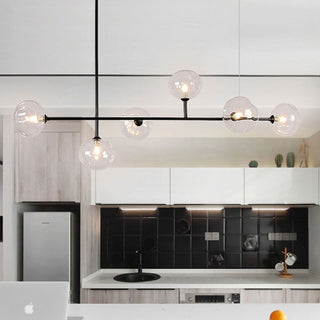 Valentina Moderne LED Suspension Noir Métal Verre Salon Chambre à coucher