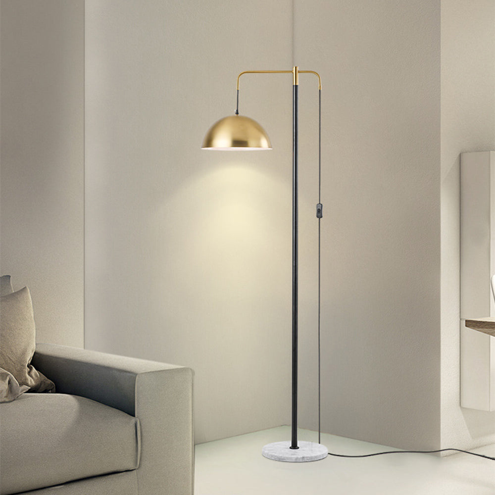 Arisha Design Lampadaire Dôme Simple Métal/Marbre Or Chambre/Salon
