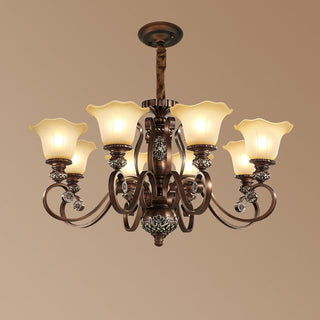 Arisha Rétro Fleur Suspension Métal Verre Salon Chambre à Coucher
